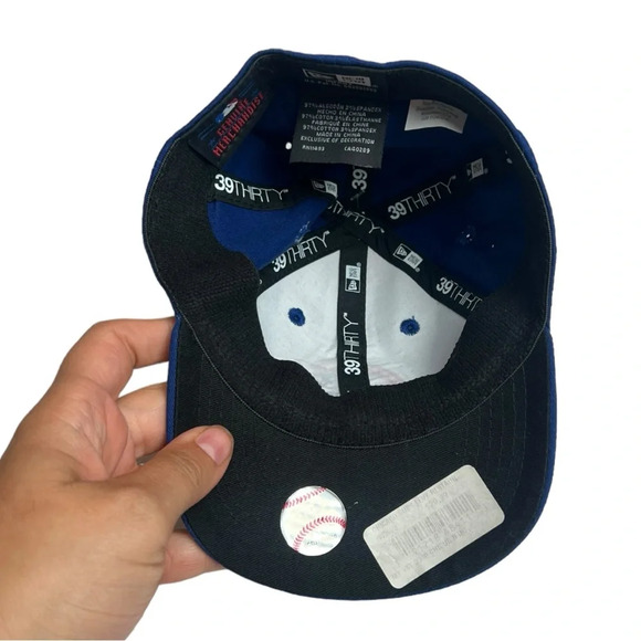 New Era Blue Infant Chicago‎ Cubs Bear Logo Fitted Stretch Baseball Cap Hat NWT - Picture 5 of 6